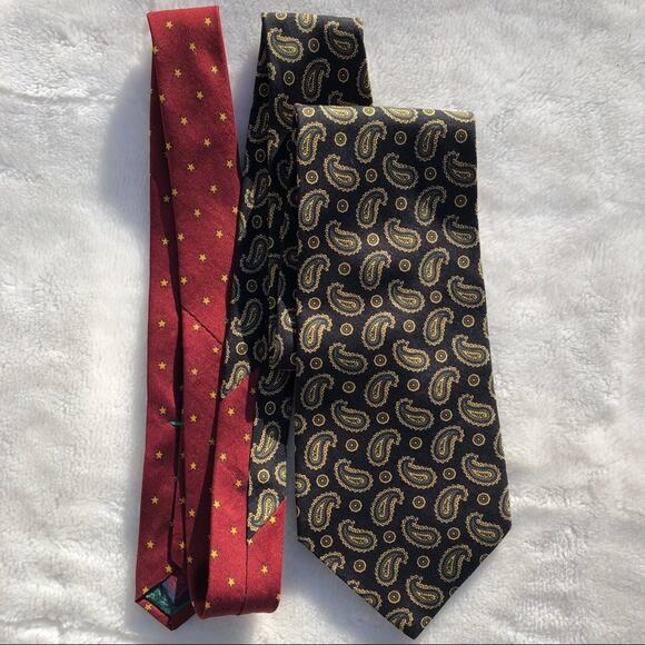 Paisley design 100% silk tie by Tommy Hilfiger - Picture 1 of 7